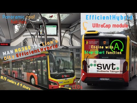 TüBus MAN NG360 19C Lion's City EfficientHybrid | with COMMENTARY & SMALL CITY TOUR