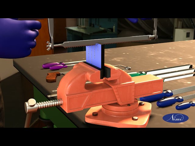 Marking outlines, gripping suitably in vice jaws, hacksawing to given