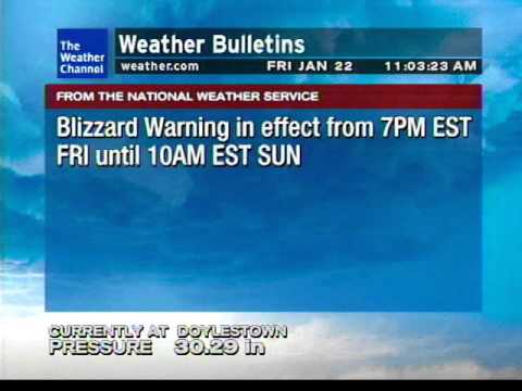 Weatherstar XL 2 Min - Blizzard Warning Doylestown,PA - 11:02AM Jan 22 2016