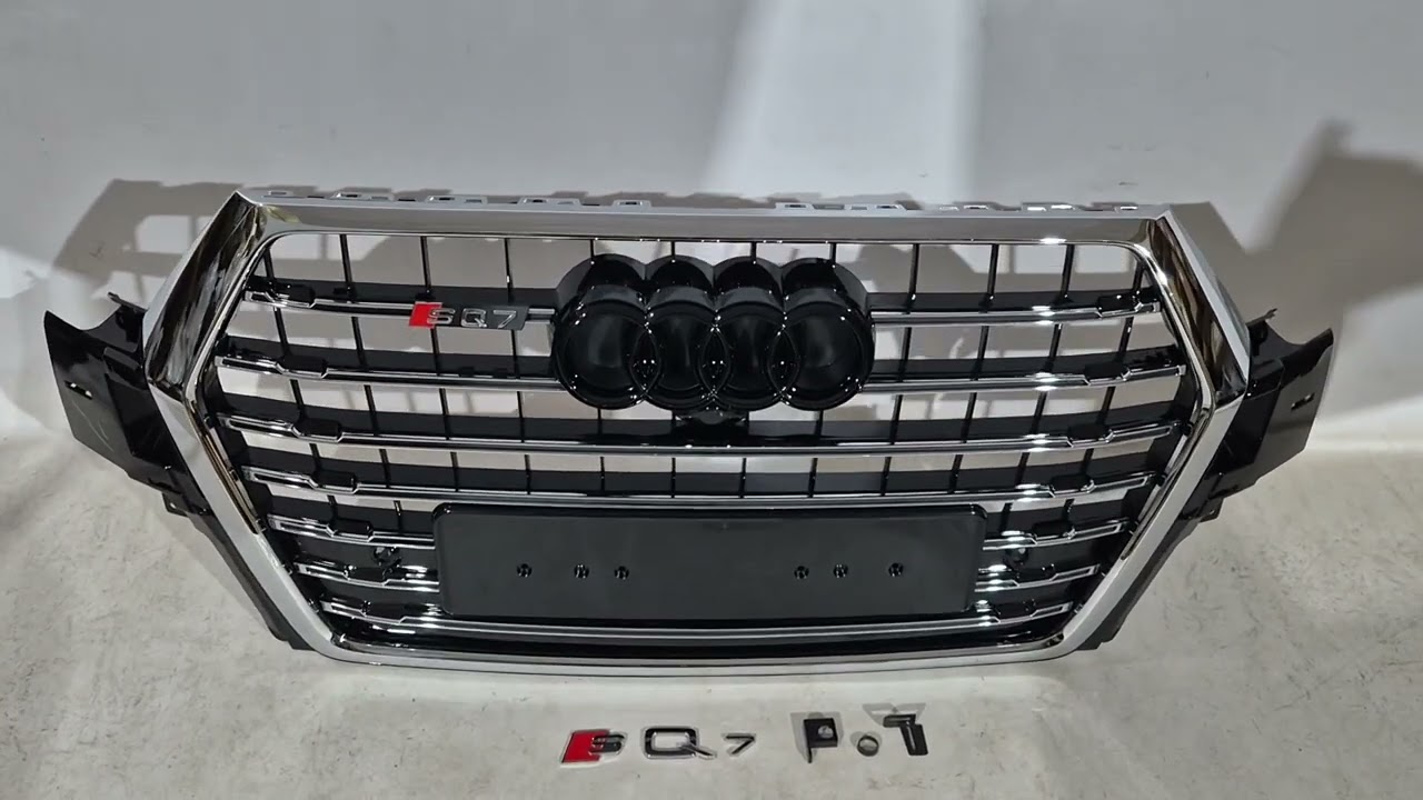 Audi Q7 2015–2026 гг. Решётка радиатора передняя SQ-Style V-2 (2015-2019, чёрная с хромом) Video 1