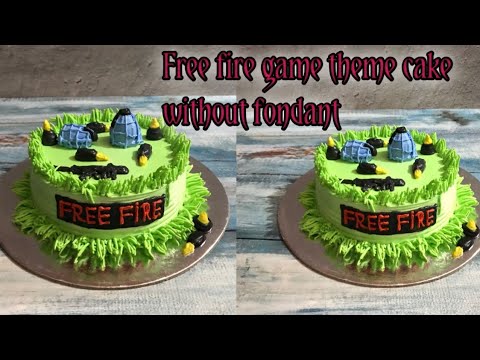 Free fire them cake design with whipped cream. without ...
