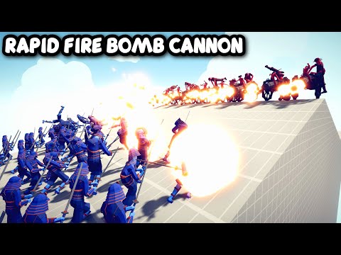 RAPID FIRE BOMB CANNON Vs EVERY UNITS - TABS - Totally Accurate Battle Simulator