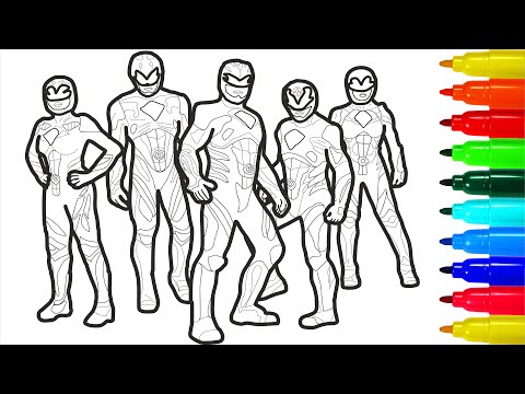 Power Rangers Super Gang Coloring Pages