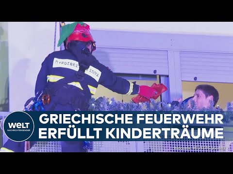 ATHEN: Rührende Weihnachtsgeste! Griechische Feuerwehr schenkt kranken Kindern Hoffnung und Freude