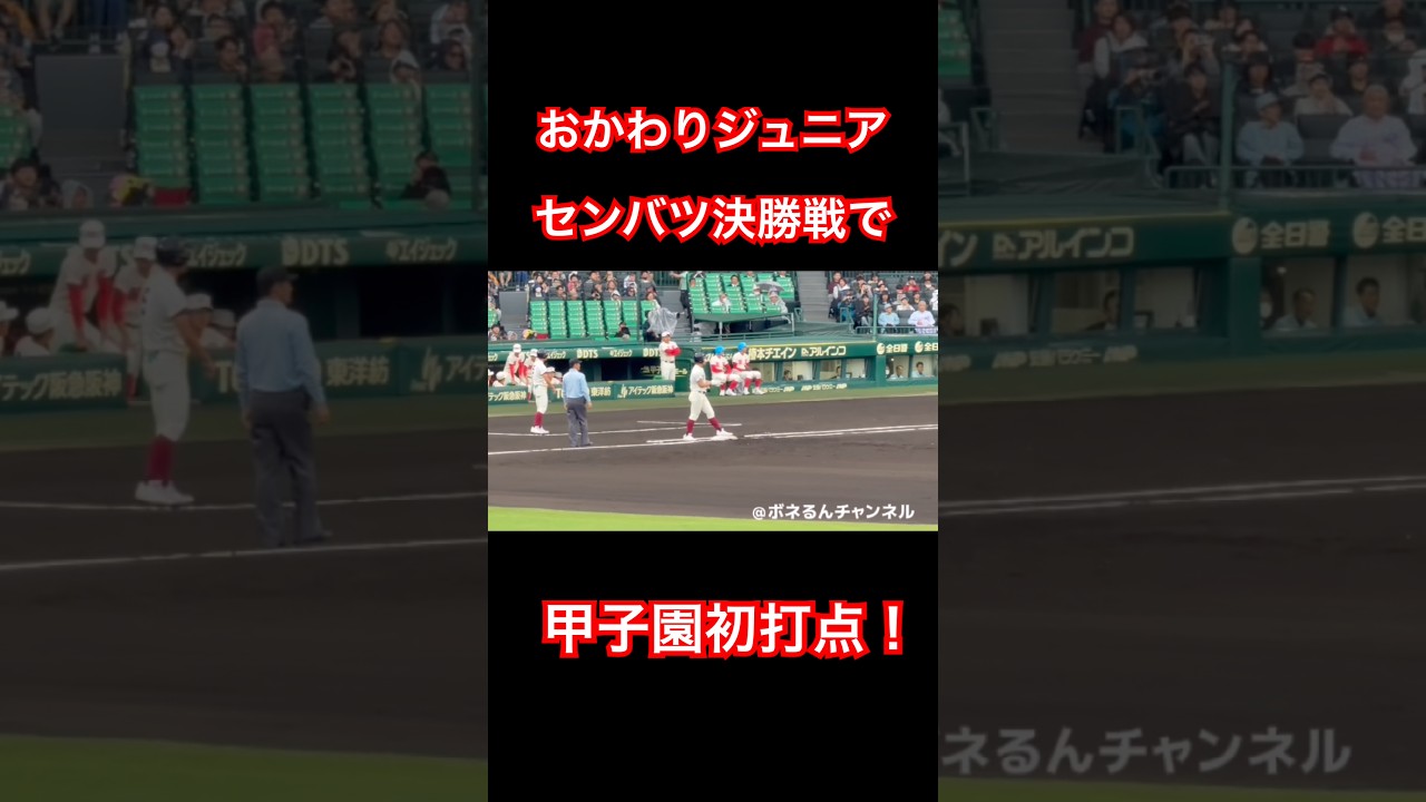 【おかわりジュニア】センバツ決勝で初打点をマーク！勝負強さも凄い #甲子園 #中村勇斗 #大阪桐蔭