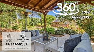 360 VR Home Tour  Stunning Fallbrook CA Oasis with Pool, Spa & ~Half Acre Lot