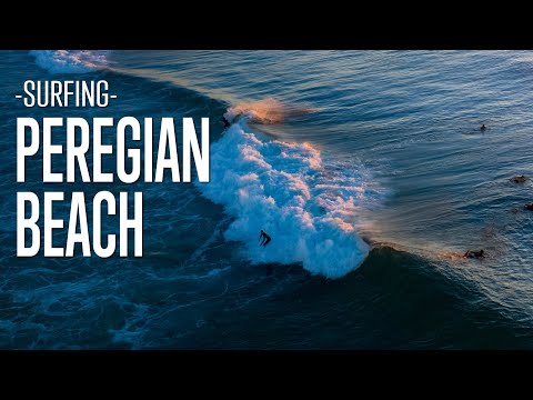 Peregian Creek from the air with beautiful surf