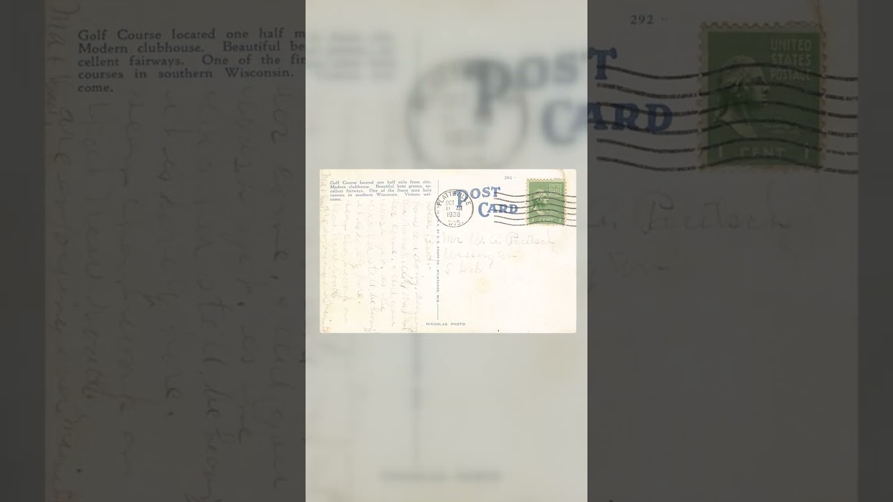 E.C. Kropp Co. Linen Postcard, Platteville Country Club, WI, 1938 Video
