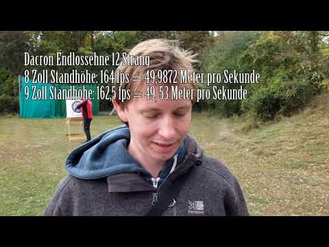 Messungen Pfeil Geschwindigkeit bei unterschiedlicher Standhöhe