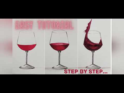 Wine splash painting /step by step / easy tutorial