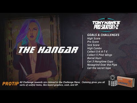 Tony Hawks Pro Skater 1 + 2 - All The Hangar Goal Objectives Gameplay Walkthrough [1080p 60FPS HD]