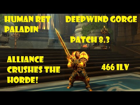 Human Ret Paladin PVP BG 8.3 - Alliance Crushes The Horde!