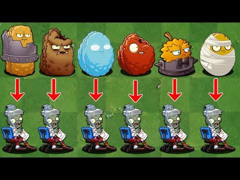 PvZ 2 Challenge - All Defense & Other Plants VS Zcorp Chair Racer Zombie!