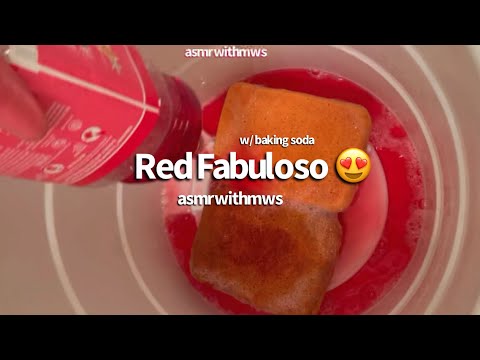 Red Fabuloso ❤️ w/ baking soda | asmrwithmws (oddly satisfying)