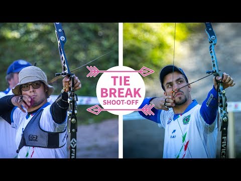 Italian barebow juniors in single-arrow tiebreak at Cortina 2018