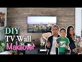 CHEAP DIY TV Wall Design Improvement Idea with Wooden Vinyl Planks