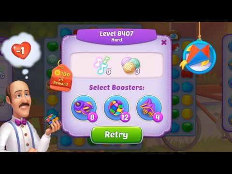 homescapes level 8407 | homescapes hard level