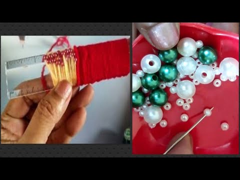 Amazing Crafts !Two Beautiful Woolen Flowers 🌺🌺 Made Using Beads...