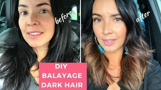 How to balayage dark hair at home EASILY