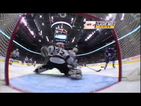 Jonathan Quick amazing saves on Jeffrey Lupul (12.19.2011)