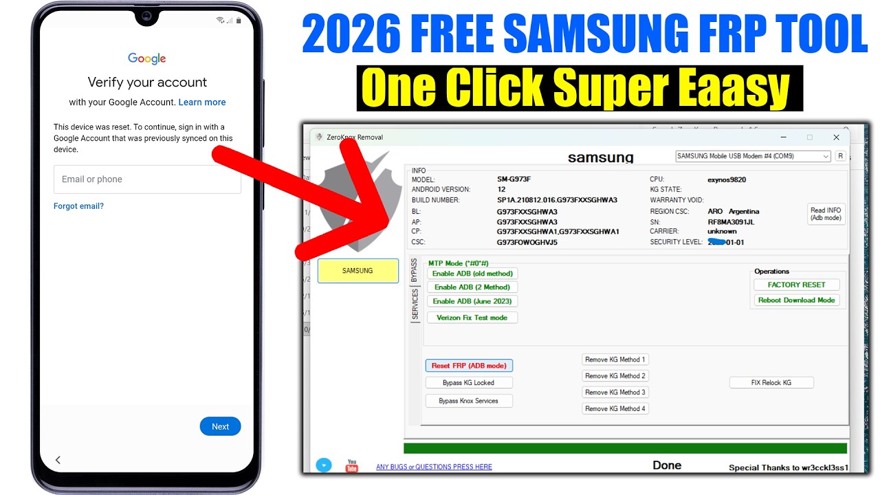 Samsung frp TOOL 2026, remove Google Account | SAMSUNG FRP Bypass 2026 | FRP Unlock