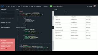 How to create table With Template7 js Dynamic with json data