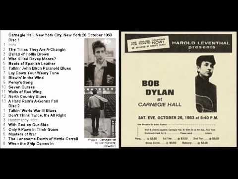 A Hard Rain's a-Gonna Fall - Bob Dylan live at Carnegie Hall 1963