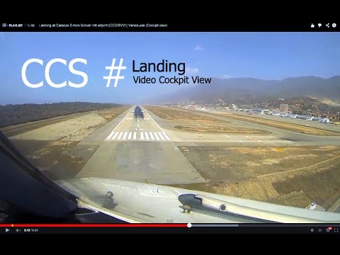 Landing at Caracas Simon Bolivar Intl airport (CCS/SVMI) Venezuela (Cockpit view)