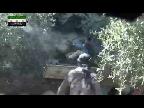 استهداف مقرات النظام بمضاد 14.5 من قبل لواء الصابرين في بلدة كفر شمس ضمن معركة السيطرة على جدية في ريف درعا