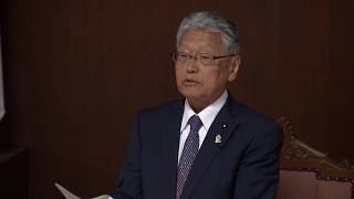 4月28日【びわ湖放送ニュース】滋賀県議会招集会議　加藤誠一議員が新議長に決まる