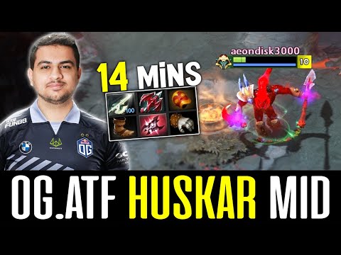 OG.ATF practicing HUSKAR in ranked - 14 mins GG EZ DOTA 2