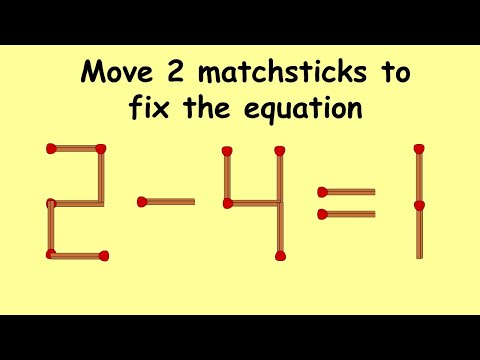 2-4=1 can you correct this equation | Match stick puzzle #143 | Puzzles with Answer