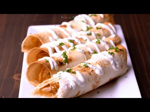 Creamy Oven Baked Chicken Taquitos | Chicken taquitos oven | How to Make Easy Chicken Taquitos
