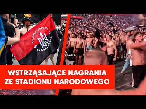 Wstrząsające sceny na PGE Narodowym. Chaos, przepychanki i banderowska flaga