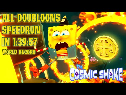 SpongeBob: The Cosmic Shake - All Doubloons Speedrun World Record in 1:39:57 (1:44:28 RTA)