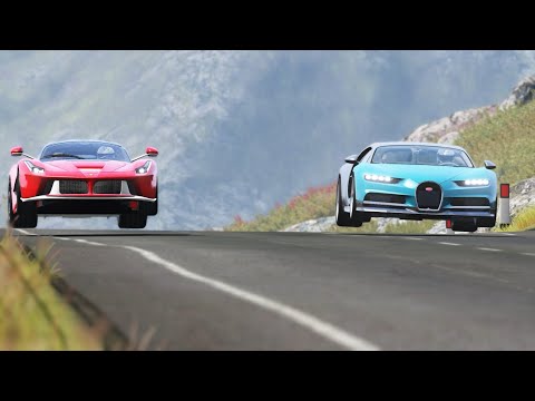 Bugatti Chiron Black Track Edition 1661HP vs Ferrari LaFerrari at Highlands