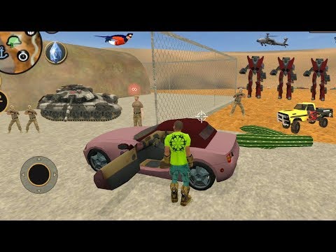 Vegas Crime Simulator (Vegas Hero Fight Robot Car & Army on Mylta Power) Tank Fire on Mylta Power