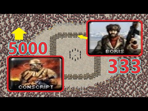 5k Conscripts surrounding Boris - Same Cost - Red Alert 2