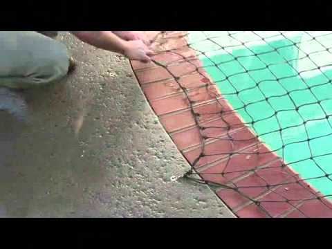 How to put on pool safety net covers- all-safe pool nets