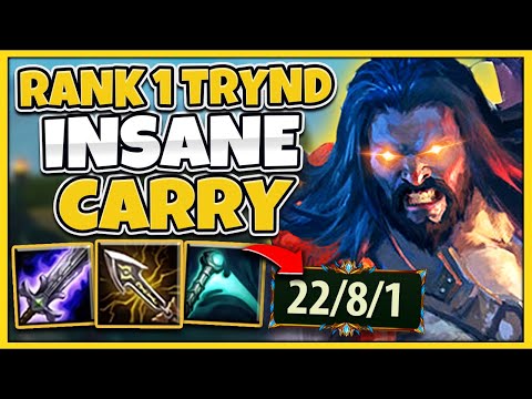 #1 TRYNDAMERE WORLD THE HARDEST CARRY OF SEASON 10 (1V9 RAMPAGE) - League of Legends
