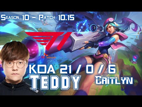 T1 Teddy CAITLYN vs APHELIOS ADC - Patch 10.15 KR Ranked