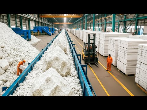 Wie Gips Zu Gipskarton Auf Riesigen Produktionslinien Mit 34 Mrd Quadratfuß Wird