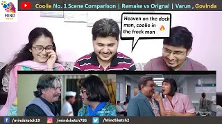 Coolie No. 1 Scene Comparison Reaction | Original VS  Remake | Varun Dhawan, Govinda