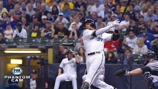 Gomez drills a moon shot to left field