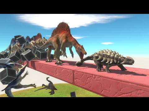 Only Fast Runners Will Escape from Spinosaurus - Animal Revolt Battle Simulator
