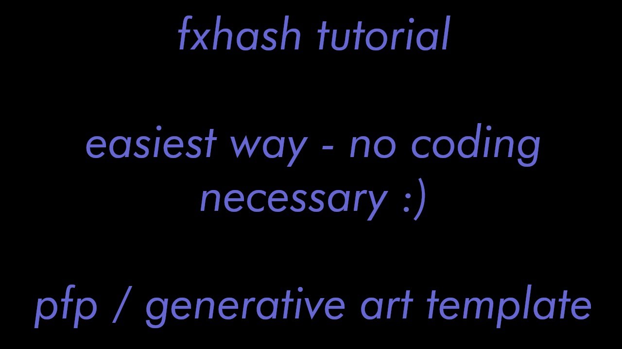 fxhash tutorial - EASY method - no coding! (pfp purespider)