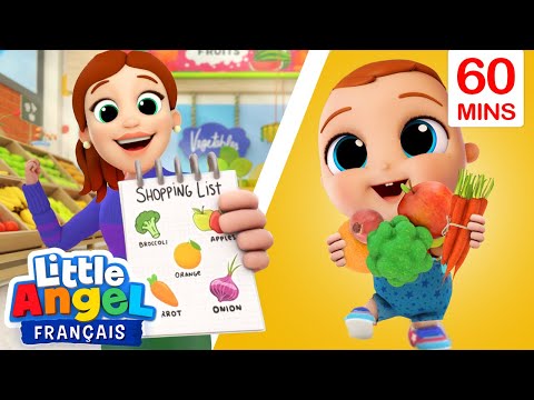 Trouvons des fruits et des légumes au Supermarché 🥦 Comptine Little Angel Français