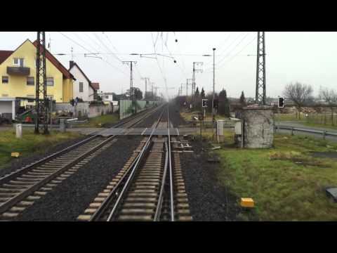 HD720 cam Führerstandsmitfahrt Mannheim Friedrichsfeld - Kostheim - Rüdesheim / bewölkt