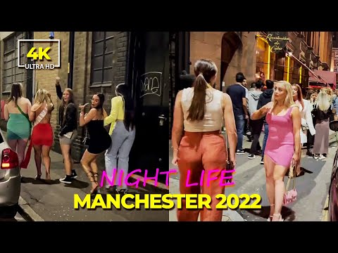 🇬🇧 NIGHTLIFE MANCHESTER WALKING TOUR 2022 4K