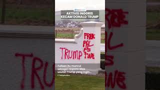 Aktivis Inggris Tulis 'Gaza Is Not 4 Sale' di Lapangan Golf Trump demi Kecam Ide Kontroversial AS